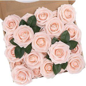 Artificial Flowers, 25Pcs Fake Flowers Roses Perfect for DIY Wedding Bouquets